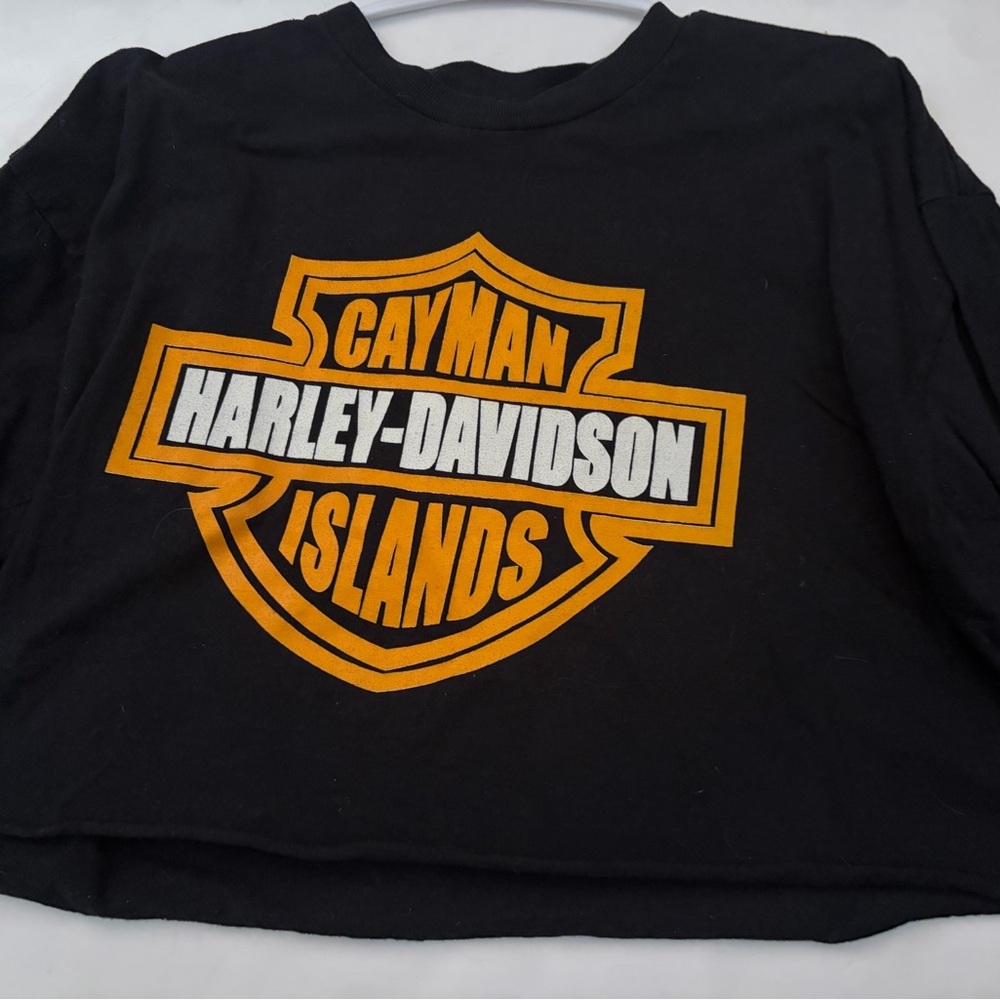 Vintage Harley-Davidson Classic Black Tee crop top hogs heaven xl?